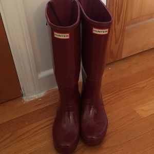 Adjustable calf Hunter Boots - Maroon